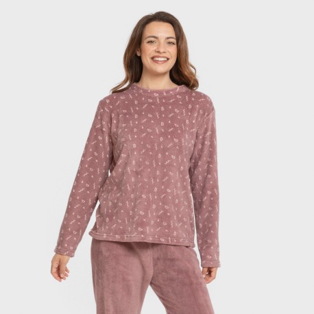 Pijama coral Mimi berenjena pijamas-de-invierno-de-mujer