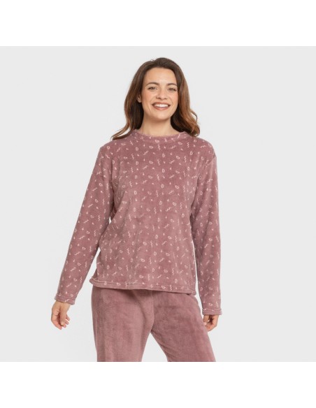 Pijama coral Mimi berenjena pijamas-de-invierno-de-mujer