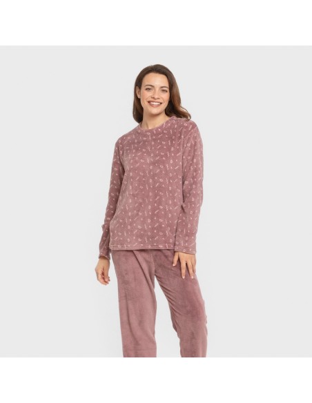 Pijama coral Mimi berenjena pijamas-de-invierno-de-mujer