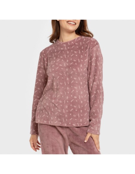 Pijama coral Mimi berenjena pijamas-de-invierno-de-mujer