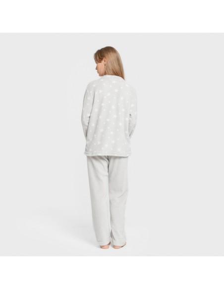 Pijama coral Cosmo gris perla pijamas-de-invierno-de-mujer