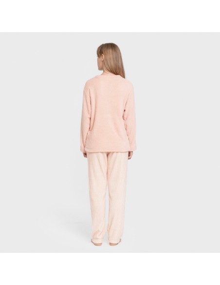 Pijama coral Raya Paloma melocotón pijamas-de-invierno-de-mujer