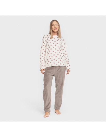 Pijama coral Ellen marrón pijamas-de-invierno-de-mujer