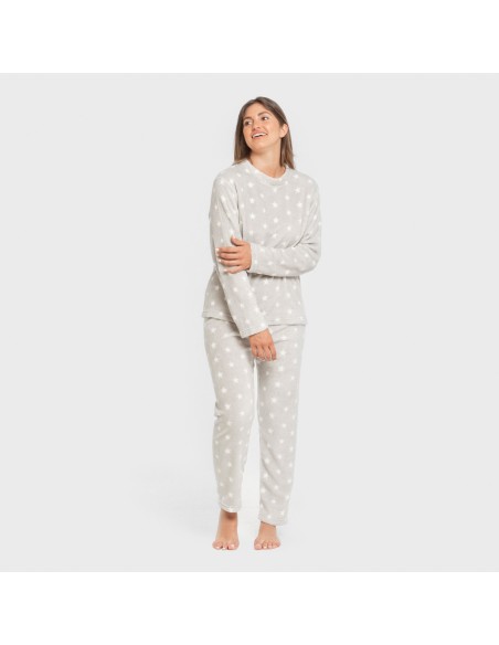 Pijama coral Vitalidad gris perla pijamas-de-invierno-de-mujer