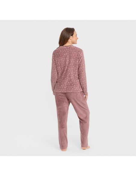 Pijama coral Mimi berenjena pijamas-de-invierno-de-mujer