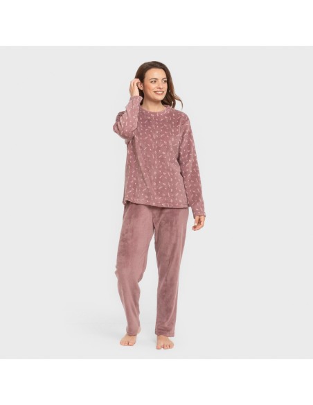 Pijama coral Mimi berenjena pijamas-de-invierno-de-mujer