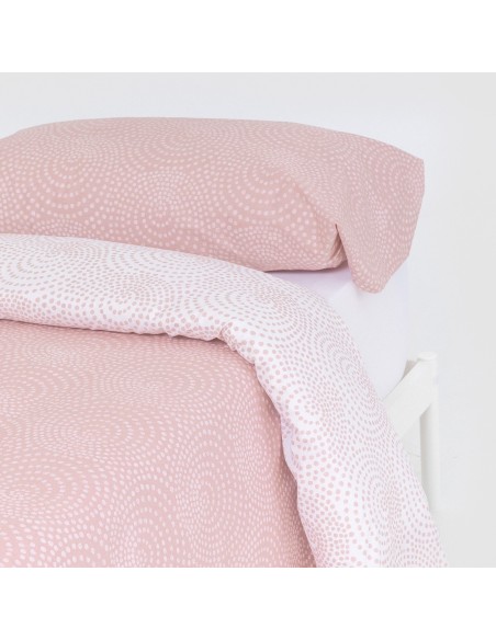 Funda nórdica algodón Katy reversible malva rosa algodon-100