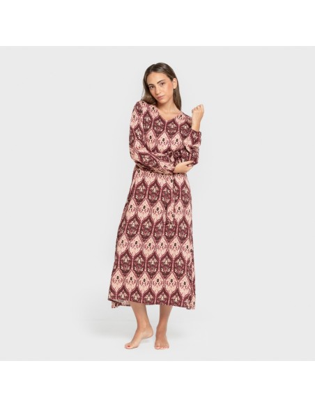 Vestido midi manga larga pico viscosa Ceramide vestidos-y-blusones-mujer