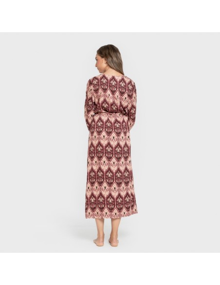 Vestido midi manga larga pico viscosa Ceramide vestidos-y-blusones-mujer