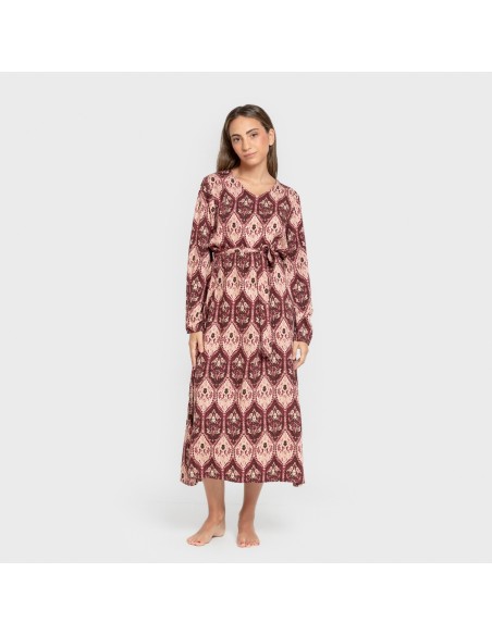 Vestido midi manga larga pico viscosa Ceramide vestidos-y-blusones-mujer