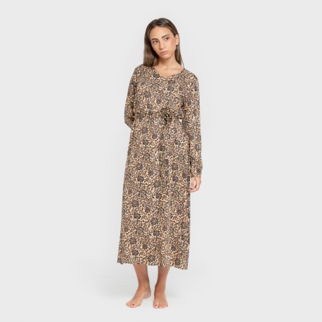 Vestido midi manga larga pico viscosa Sophie vestidos-y-blusones-mujer