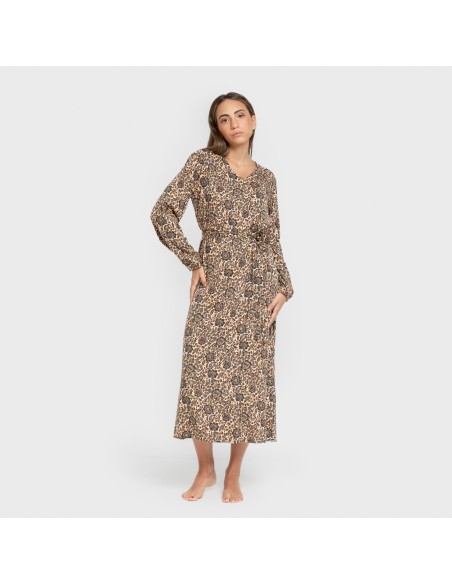 Vestido midi manga larga pico viscosa Sophie vestidos-y-blusones-mujer