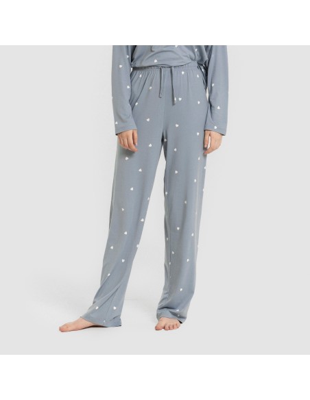 Pijama largo mujer soft Choer indigo pijamas-largos-de-mujer