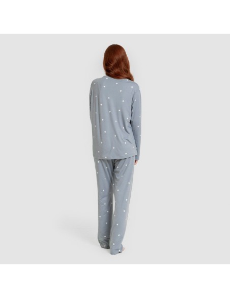 Pijama largo mujer soft Choer indigo pijamas-largos-de-mujer
