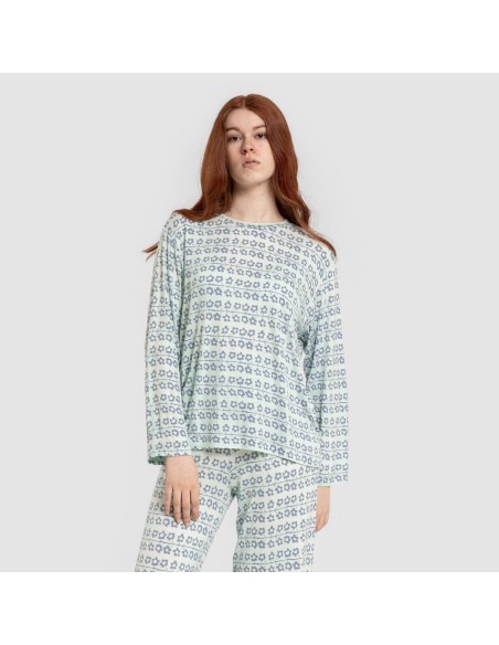 Pijama largo viscosa mujer Capricornio rosa pijamas-largos-de-mujer