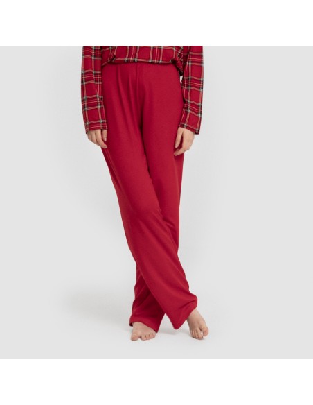 Pijama largo Secret mujer Cuadro Nicolas rojo pijamas-largos-de-mujer