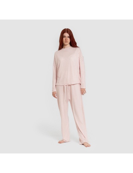 Pijama largo Secret mujer Raya Marsella rosa pijamas-largos-de-mujer