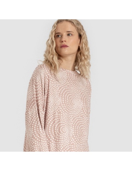 Pijama largo Secret mujer Katy malva rosa pijamas-largos-de-mujer
