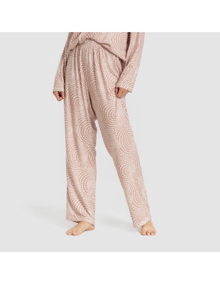 Pijama largo Secret mujer Katy malva rosa pijamas-largos-de-mujer