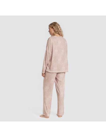 Pijama largo Secret mujer Katy malva rosa pijamas-largos-de-mujer