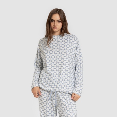 Pijama largo Secret mujer Fatuo indigo pijamas-largos-de-mujer