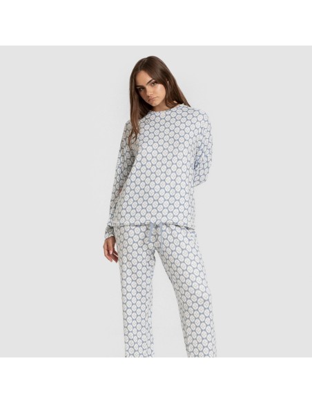 Pijama largo Secret mujer Fatuo indigo pijamas-largos-de-mujer