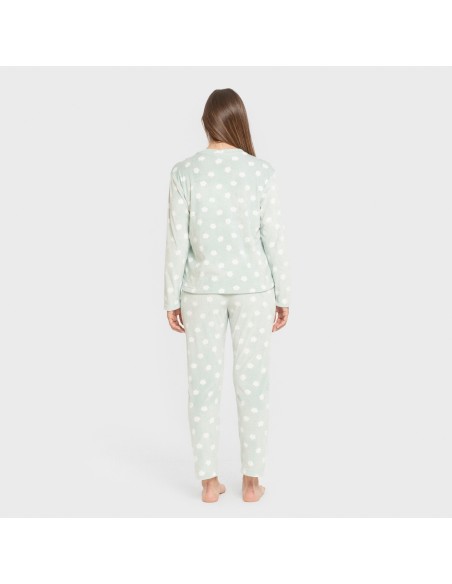 Pijama terciopelo super soft mujer Dula verde tiffany pijamas-de-invierno-de-mujer