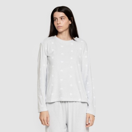 Pijama terciopelo super soft mujer Praga celeste pijamas-de-invierno-de-mujer