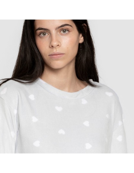 Pijama terciopelo super soft mujer Praga celeste pijamas-de-invierno-de-mujer
