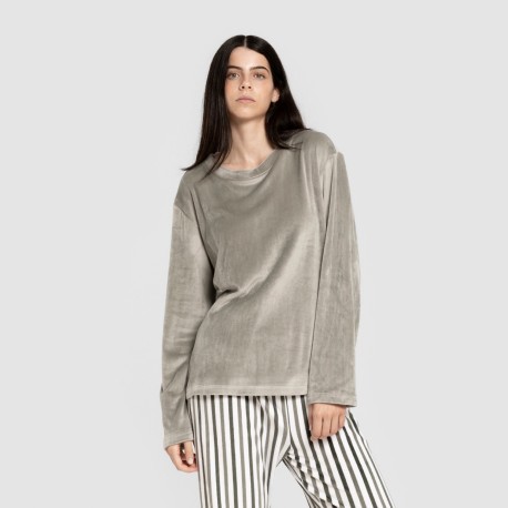 Pijama terciopelo super soft Raya Seasonal verde pijamas-de-invierno-de-mujer