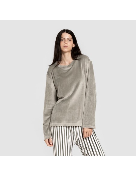 Pijama terciopelo super soft Raya Seasonal verde pijamas-de-invierno-de-mujer