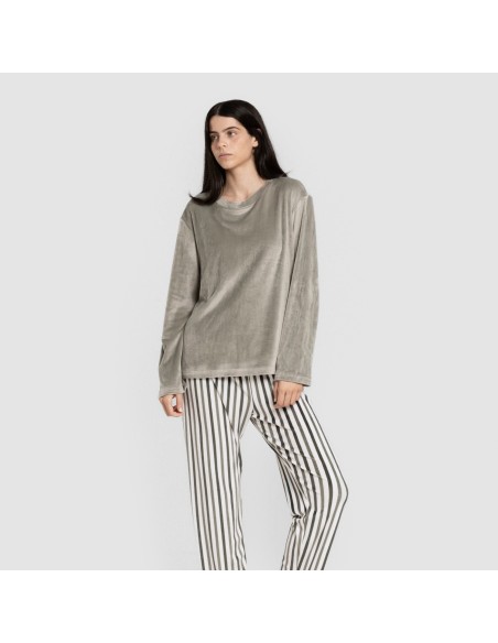 Pijama terciopelo super soft Raya Seasonal verde pijamas-de-invierno-de-mujer