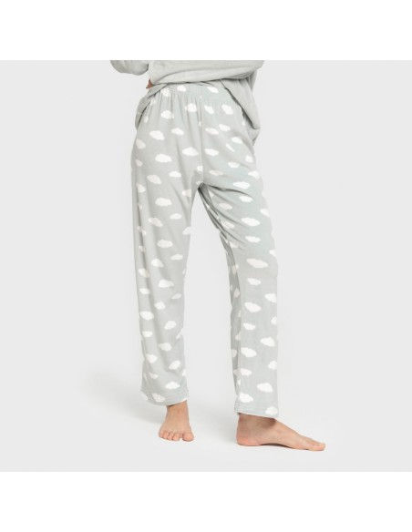 Pijama terciopelo super soft mujer Nubecita verde tiffany pijamas-de-invierno-de-mujer
