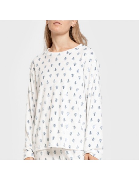 Pijama terciopelo super soft mujer Nemo indigo pijamas-de-invierno-de-mujer