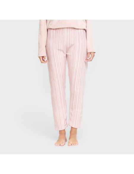 Pijama terciopelo super soft mujer Raya Oli malva rosa pijamas-de-invierno-de-mujer