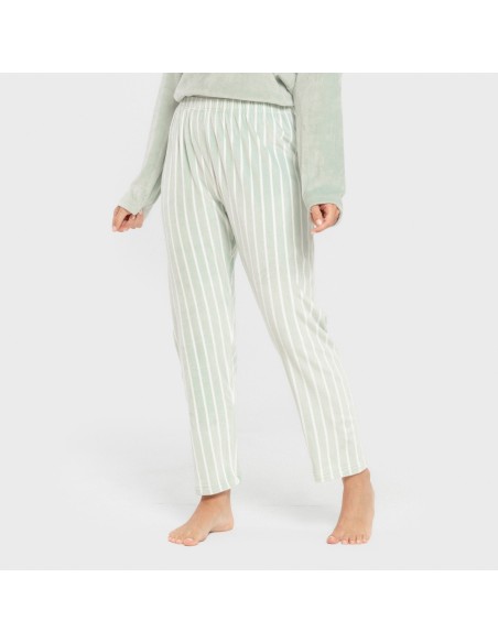 Pijama terciopelo super soft mujer Raya Astria verde tiffany pijamas-de-invierno-de-mujer