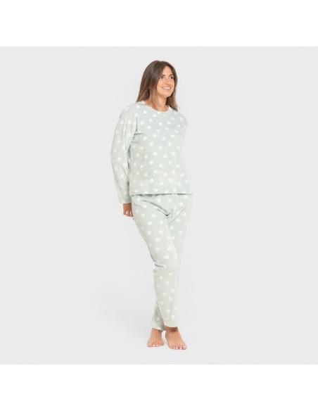 Pijama terciopelo super soft mujer Dula verde tiffany pijamas-de-invierno-de-mujer