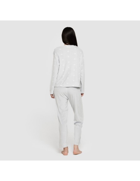 Pijama terciopelo super soft mujer Praga celeste pijamas-de-invierno-de-mujer