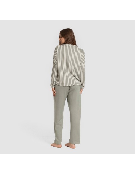 Pijama largo Secret mujer Raya Marsella verde caceria pijamas-largos-de-mujer