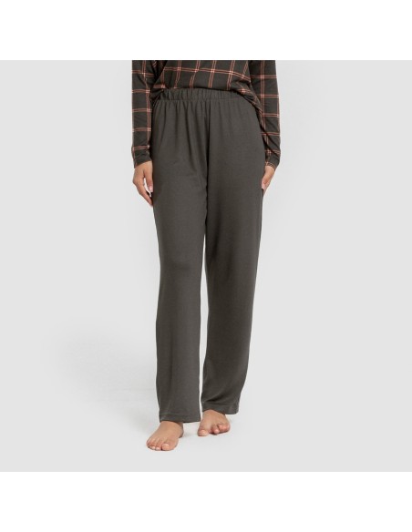 Pijama largo Secret mujer Cuadro Nelby verde caceria pijamas-largos-de-mujer