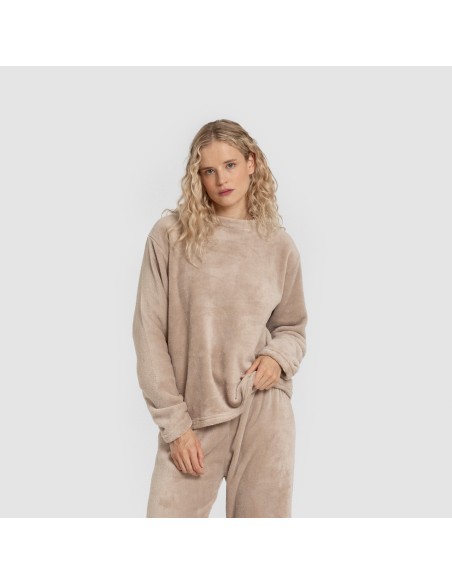 Pijama terciopelo liso pijamas-de-invierno-de-mujer