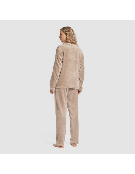 Pijama terciopelo liso pijamas-de-invierno-de-mujer