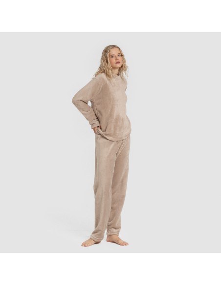 Pijama terciopelo liso pijamas-de-invierno-de-mujer