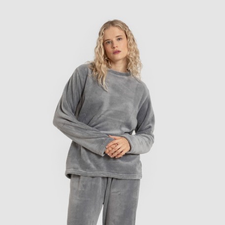Pijama terciopelo liso pijamas-de-invierno-de-mujer