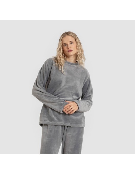 Pijama terciopelo liso pijamas-de-invierno-de-mujer