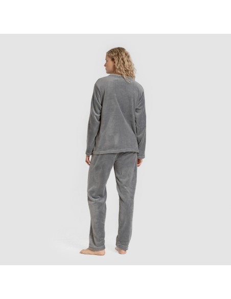 Pijama terciopelo liso pijamas-de-invierno-de-mujer