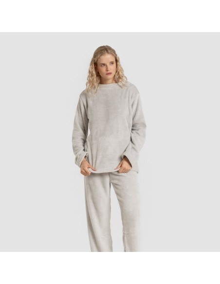 Pijama terciopelo liso pijamas-de-invierno-de-mujer