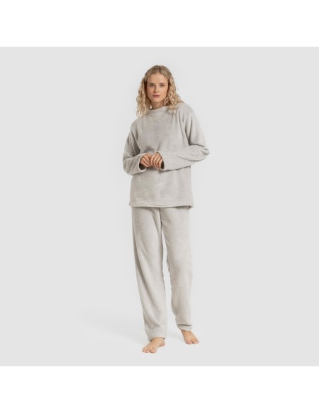 Pijama terciopelo liso pijamas-de-invierno-de-mujer