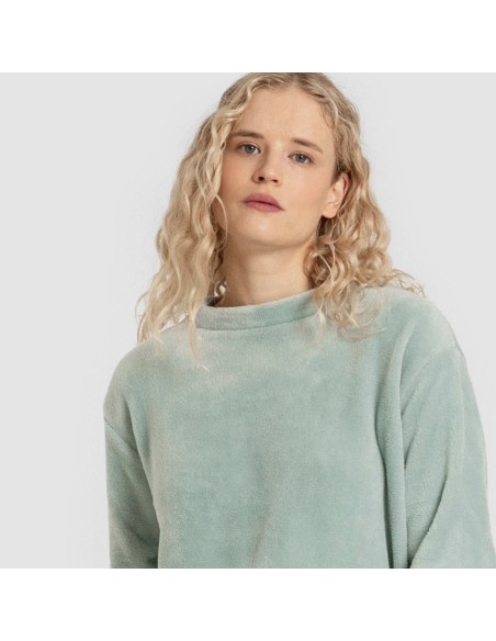 Pijama terciopelo liso pijamas-de-invierno-de-mujer