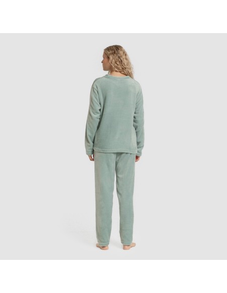 Pijama terciopelo liso pijamas-de-invierno-de-mujer